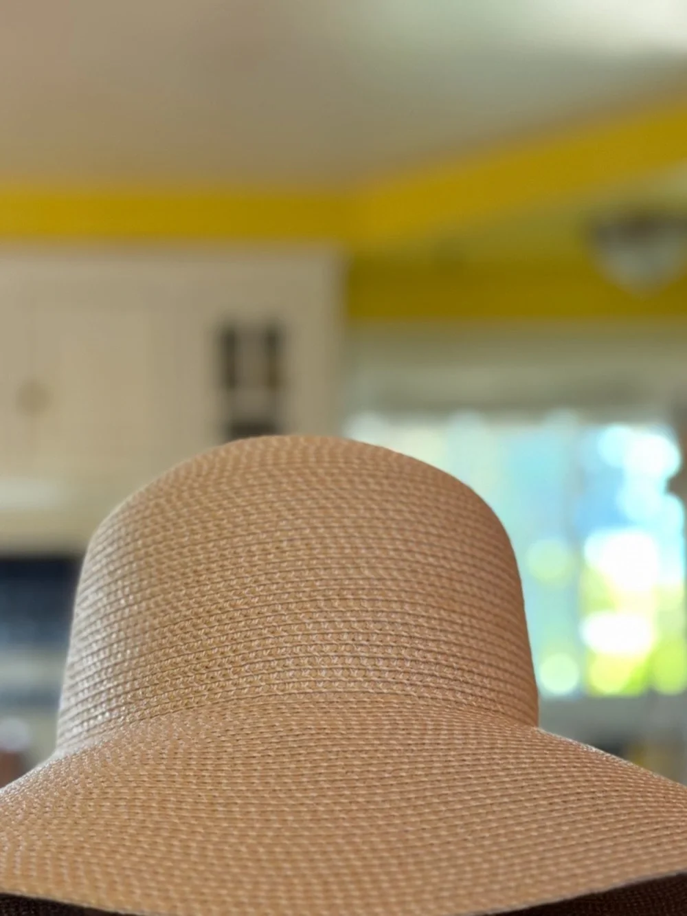 NWOT - ERIC JARVIS Wide-Brim BELLA Straw Sun Hat - Beige - 51/2” brim. - Picture 2 of 4
